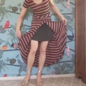 High-Low Layered T-shirt Dress